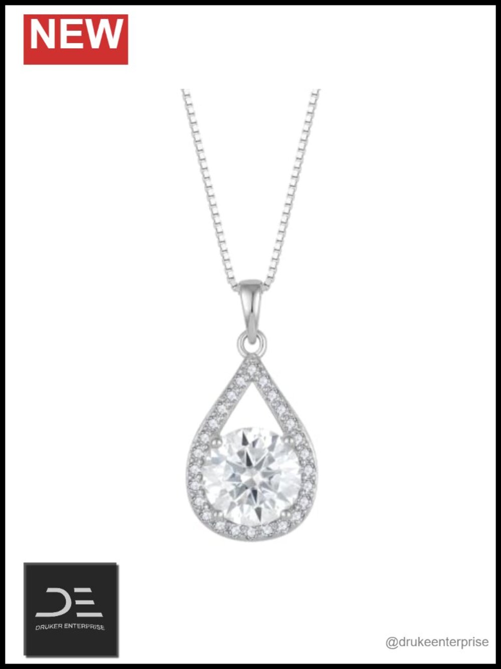 Moissanite Necklace for Women 925 Sterling Silver D Color VVS1 Pendant Jewelry
